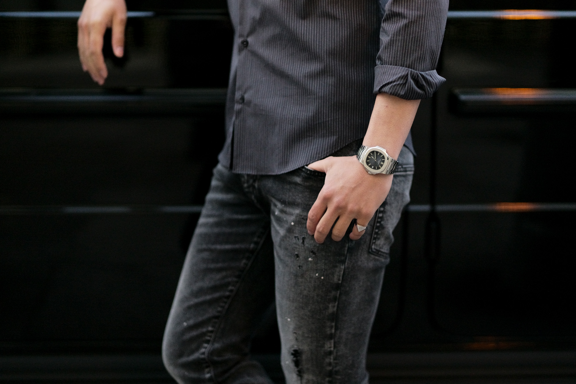 PT TORINO DENIM (ピーティートリノデニム) ROCK (ロック) SKINNY FIT (スキニーフィット) ストレッチ クラッシュ デニムパンツ BLACK (ブラック・LT24) 2021春夏 【Special Model】愛知 名古屋 Alto e Diritto altoediritto アルトエデリット グレーデニム ブラックデニム クラッシュデニム