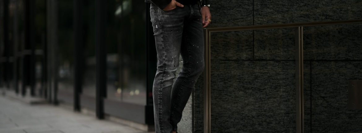 PT TORINO DENIM (ピーティートリノデニム) ROCK (ロック) SKINNY FIT (スキニーフィット) ストレッチ クラッシュ デニムパンツ BLACK (ブラック・LT24) 2021春夏 【Special Model】愛知 名古屋 Alto e Diritto altoediritto アルトエデリット グレーデニム ブラックデニム クラッシュデニム