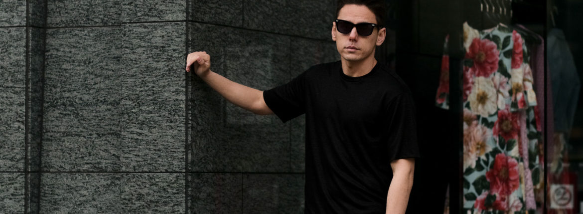 RIVORA (リヴォラ) Vintage Linen Layered T-Shirts ヴィンテージ リネン レイヤード Tシャツ BLACK (ブラック・010) MADE IN JAPAN (日本製) 2021 春夏新作 【入荷しました】【フリー分発売開始】愛知 名古屋 Alto e Diritto altoediritto アルトエデリット 半袖TEE