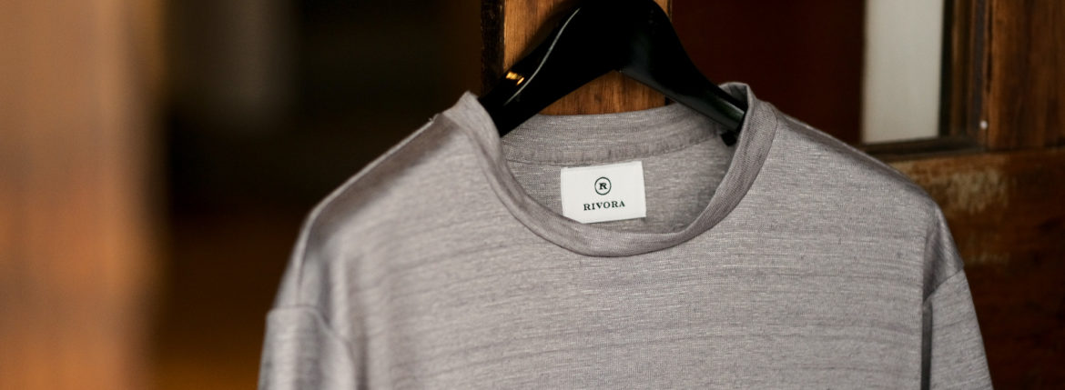 RIVORA (リヴォラ) Vintage Linen Layered T-Shirts ヴィンテージ リネン レイヤード Tシャツ GRAY (グレー・020) MADE IN JAPAN (日本製) 2021 春夏新作 【入荷しました】【フリー分発売開始】のイメージ