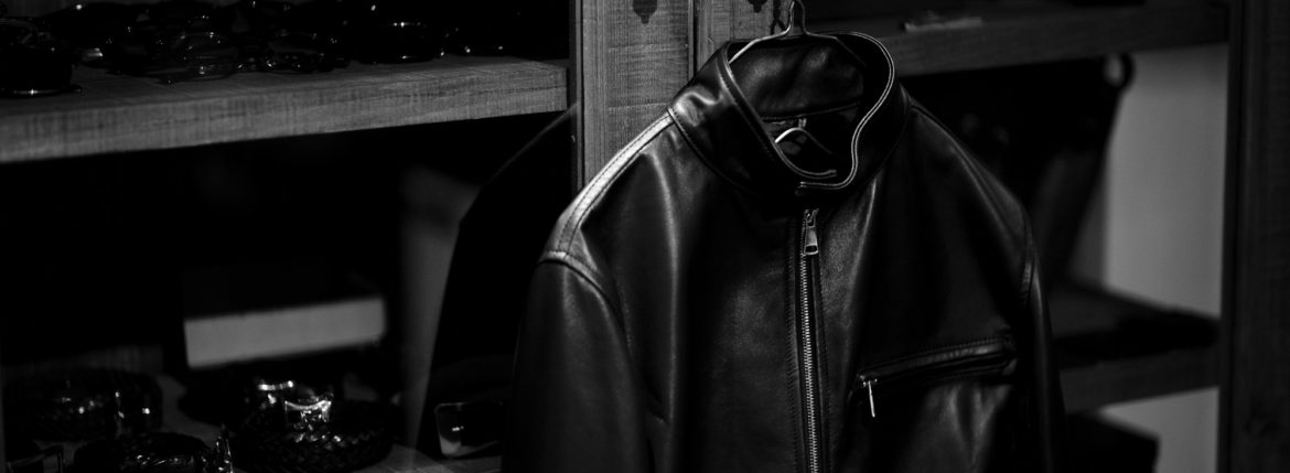 SILENCE (サイレンス) Single Leather Jacket (シングルレザー ジャケット) Goatskin Leather (ゴートスキンレザー) シングル ライダース ジャケット NERO GOLD ZIP (ブラックゴールドジップ) Made in italy (イタリア製) 2021 春夏新作 【入荷しました】【フリー分発売開始】愛知 名古屋 Alto e Diritto altoediritto アルトエデリット レザージャケット