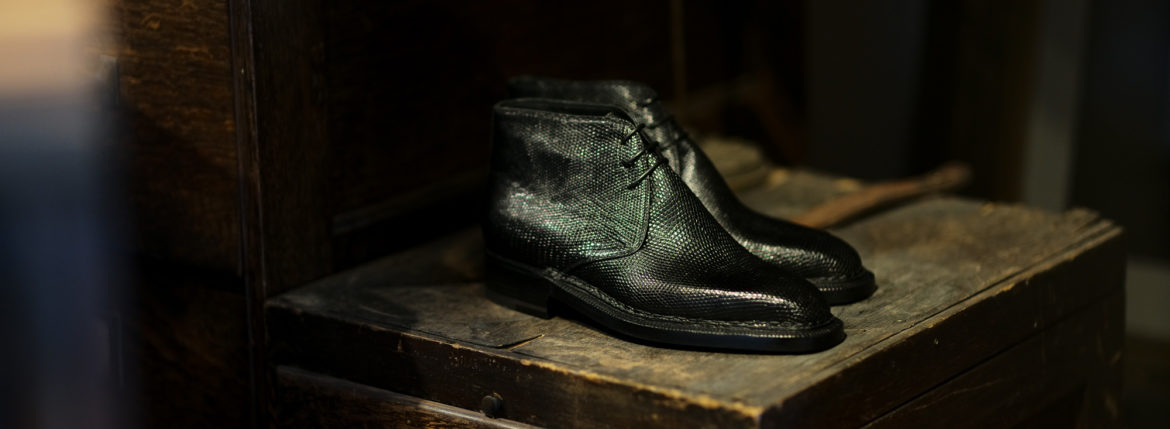 ENZO BONAFE (エンツォボナフェ) ART.3722 Chukka boots LIZARD (リザード) リザードレザー チャッカブーツ NERO (ブラック) made in italy (イタリア製) 2021 愛知 名古屋 Alto e Diritto altoediritto アルトエデリット