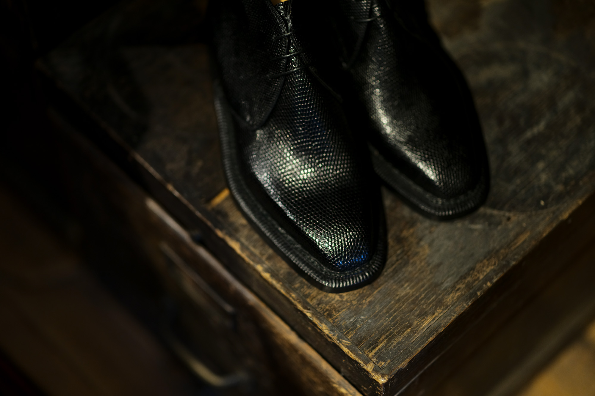 ENZO BONAFE (エンツォボナフェ) ART.3722 Chukka boots LIZARD (リザード) リザードレザー チャッカブーツ NERO (ブラック) made in italy (イタリア製) 2021 愛知 名古屋 Alto e Diritto altoediritto アルトエデリット