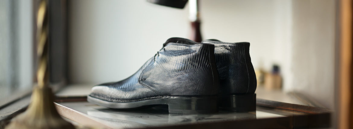 ENZO BONAFE (エンツォボナフェ) ART.3722 Chukka boots Lizard Leather リザード エキゾチックレザー チャッカブーツ BLUE (ブルー) made in italy (イタリア製) 2021 【Special Model】愛知 名古屋 Alto e Diritto altoediritto アルトエデリット