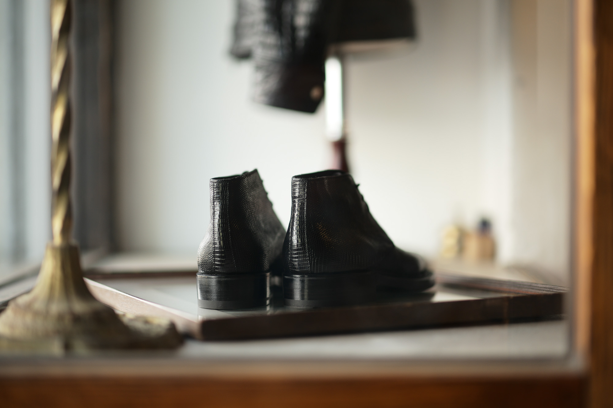 ENZO BONAFE (エンツォボナフェ) ART.3722 Chukka boots Lizard Leather リザード エキゾチックレザー チャッカブーツ NERO (ブラック) made in italy (イタリア製) 2021 【Special Model】愛知 名古屋 Alto e Diritto altoediritto アルトエデリット