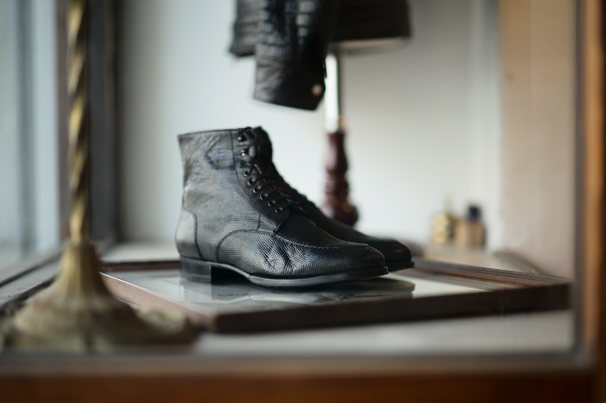 ENZO BONAFE(エンツォボナフェ) ART.4009 MOD Tanker Boots Lizard Leather リザードレザー タンカーブーツ NERO(ブラック) 2021春夏新作 【Special Model】愛知 名古屋 Alto e Diritto altoediritto アルトエデリット レザーブーツ