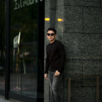 FEDELI (フェデリ) Long Sleeve Crew Neck T-shirt (ロングスリーブ Tシャツ) ギザコットン ロングスリーブ Tシャツ BLACK (ブラック・36)　made in italy (イタリア製)　2021春夏新作のイメージ