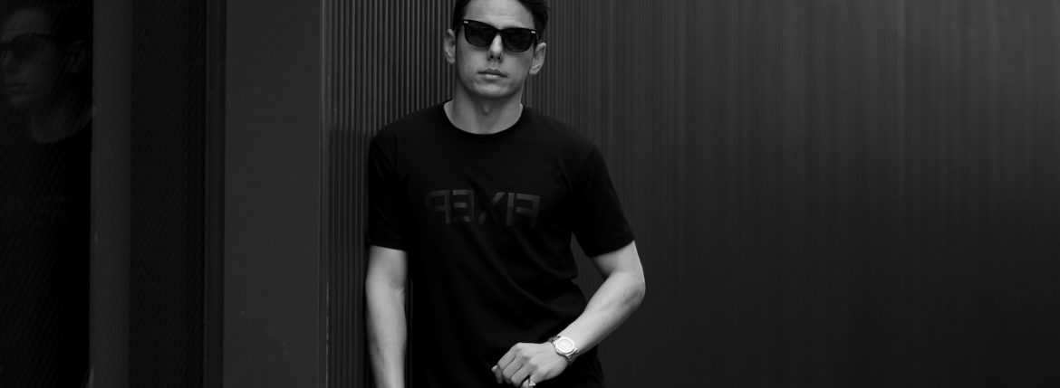 FIXER FTS-03 Reverse Print Crew Neck T-shirt ALL BLACK フィクサー リバースプリント Tシャツ オールブラック 愛知 名古屋 Alto e Diritto altoediritto アルトエデリット