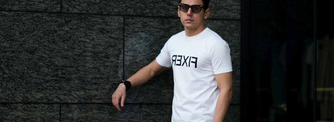 FIXER (フィクサー) FTS-03 Reverse Print Crew Neck T-shirt リバースプリント Tシャツ WHITE (ホワイト) 【ご予約開始】【2021.4.17(Sat)～2021.5.03(Mon)】 愛知 名古屋 Alto e Diritto altoediritto アルトエデリット Tシャツ