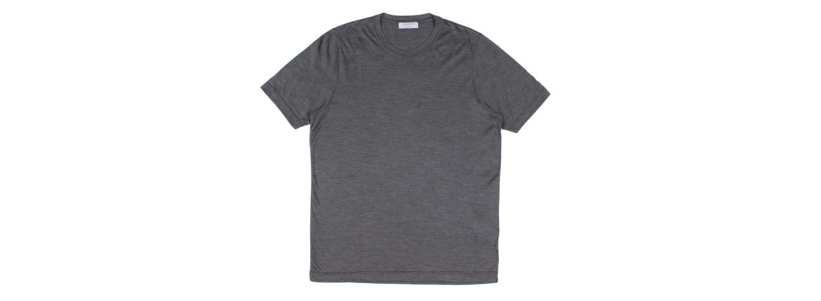 Gran Sasso (グランサッソ) Silk T-shirt (シルク Tシャツ) SETA (シルク 100%) ショートスリーブ シルク Tシャツ GREY (グレー・264) made in italy (イタリア製) 2021 春夏新作 愛知 名古屋 Alto e Diritto altoediritto アルトエデリット