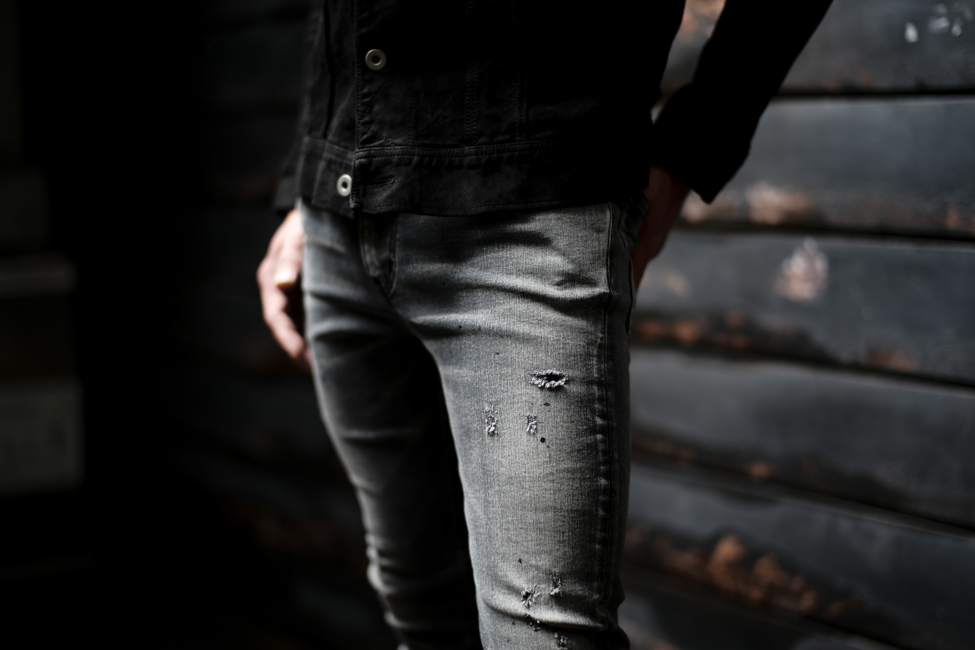 ISAMU KATAYAMA BACKLASH (イサムカタヤマ バックラッシュ) Stretch Skinny Crash Denim