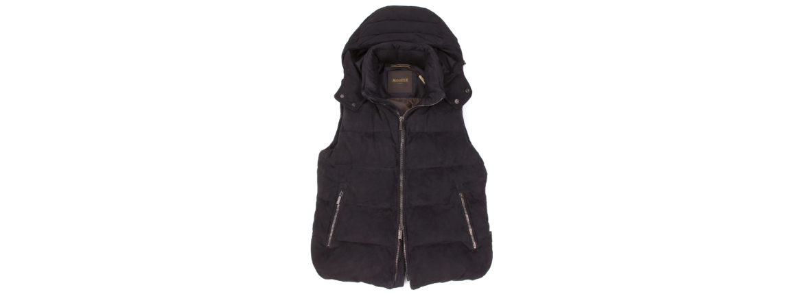 MOORER (ムーレー) FAYER-UR (フェイヤー) Suede Leather Down Vest スエードレザー ダウンベスト BLU (ネイビー) Made in italy (イタリア製) 2021 秋冬 【Alto e Diritto別注】【Special Special Special Model】【ご予約開始】愛知 名古屋 Alto e Diritto altoediritto アルトエデリット レザーベスト