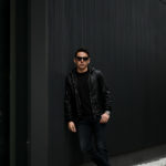MOORER (ムーレー) STILO-LET (スティーロ) ナッパレザー & ナイロン リバーシブル フーデッド ブルゾン フーディジャケット NERO (ブラック) Made in italy (イタリア製) 2021 春夏新作のイメージ