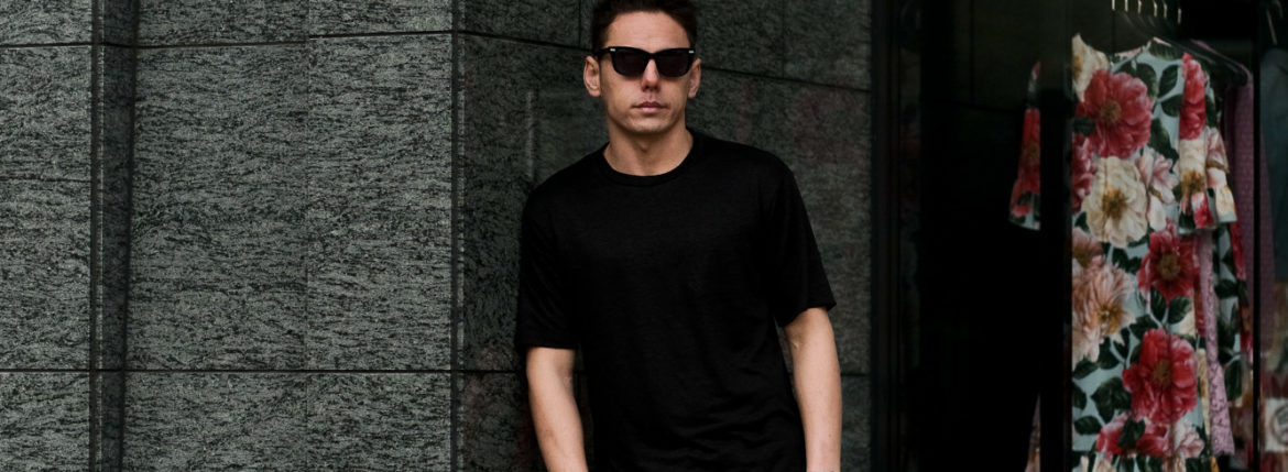 RIVORA (リヴォラ) Vintage Linen Layered T-Shirts ヴィンテージ リネン レイヤード Tシャツ BLACK (ブラック・010) MADE IN JAPAN (日本製) 2021 春夏新作のイメージ