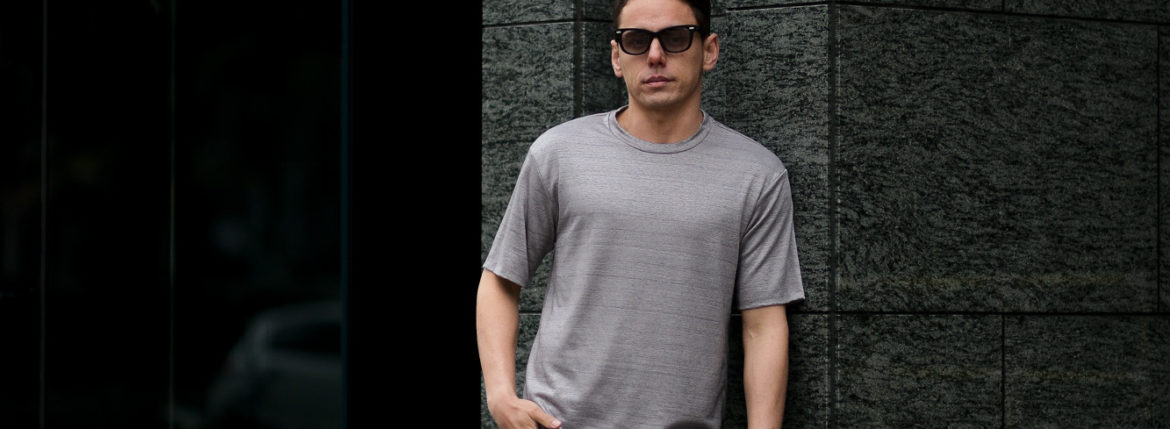 RIVORA (リヴォラ) Vintage Linen Layered T-Shirts ヴィンテージ リネン レイヤード Tシャツ GRAY (グレー・020) MADE IN JAPAN (日本製) 2021 春夏新作 【入荷しました】【フリー分発売開始】愛知 名古屋 Alto e Diritto altoediritto アルトエデリット 半袖TEE