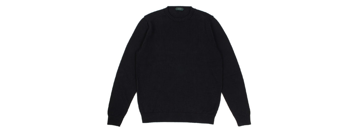 ZANONE(ザノーネ) Crew Neck Sweater (クルーネック セーター) リネンコットン ミドルゲージ サマー ニット セーター NAVY (ネイビー・Z1222) MADE IN ITALY(イタリア製) 2021 春夏新作 【入荷しました】【フリー分発売開始】のイメージ