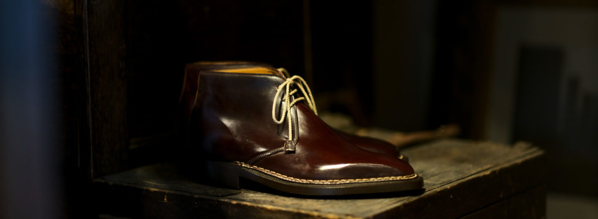 ENZO BONAFE(エンツォボナフェ) ART.3722 Chukka boots Horween Shell Cordovan Leather ホーウィン社 シェルコードバンレザー チャッカブーツ コードバンブーツ No.8(バーガンディー) made in italy (イタリア製) 2021 愛知 名古屋 Alto e Diritto altoediritto アルトエデリット レザーブーツ