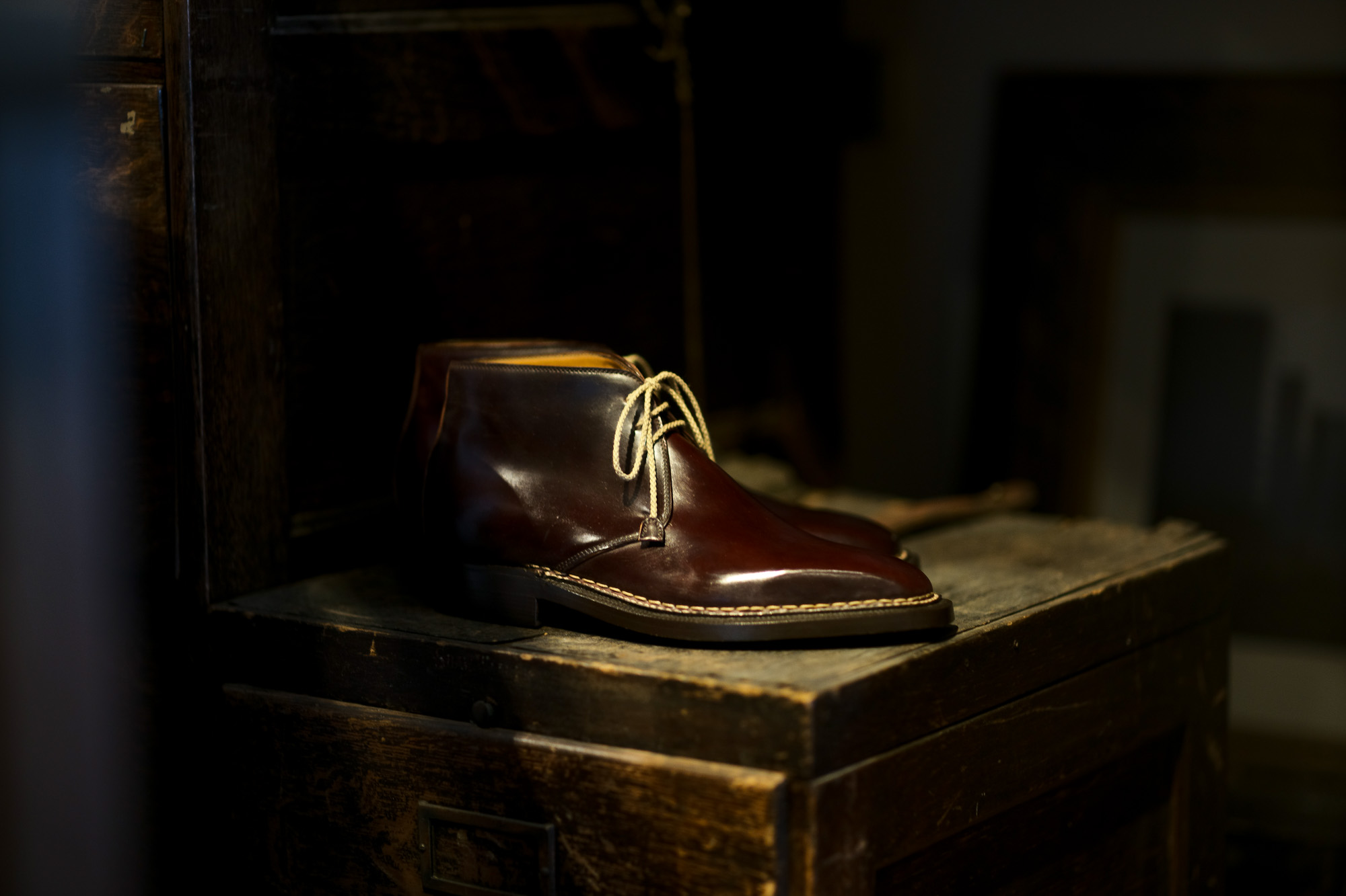 ENZO BONAFE(エンツォボナフェ) ART.3722 Chukka boots Horween Shell Cordovan Leather ホーウィン社 シェルコードバンレザー チャッカブーツ コードバンブーツ No.8(バーガンディー) made in italy (イタリア製) 2021 愛知 名古屋 Alto e Diritto altoediritto アルトエデリット レザーブーツ