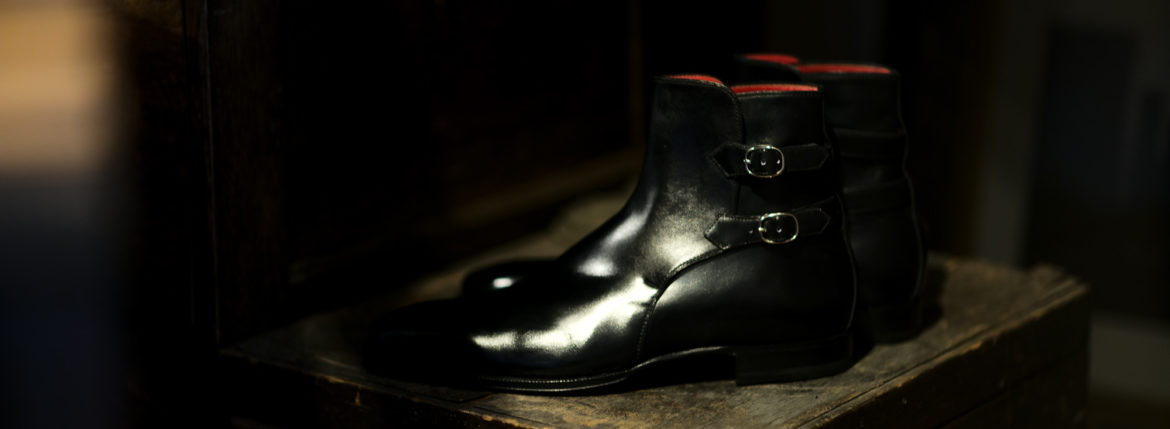 ENZO BONAFE(エンツォボナフェ) ART.3995 Double strap boot Du Puy Vitello デュプイ社ボックスカーフ ダブルストラップブーツ NERO (ブラック) made in italy (イタリア製) 2021 愛知 名古屋 Alto e Diritto アルトエデリット 2021年5月09日