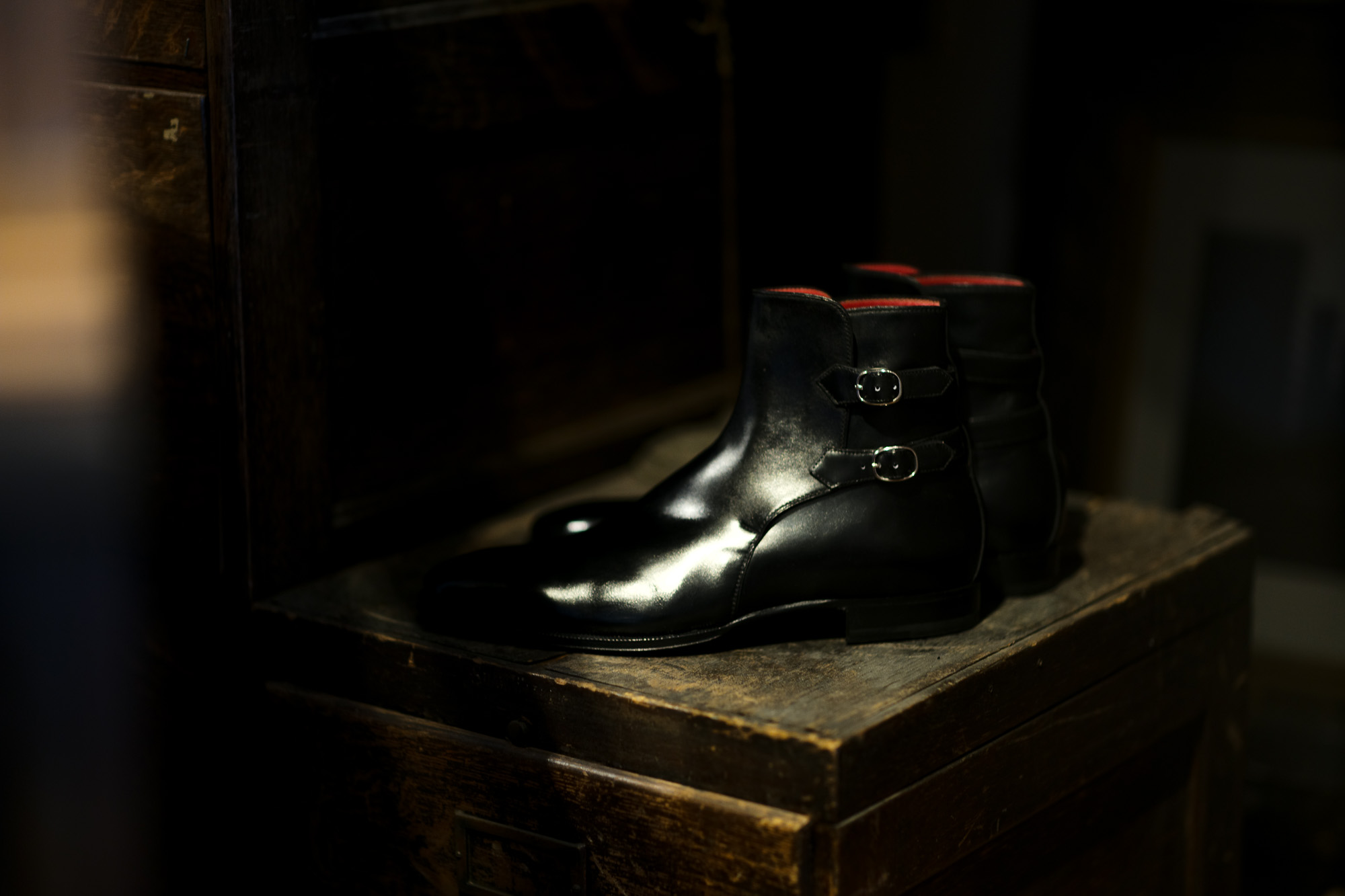 ENZO BONAFE(エンツォボナフェ) ART.3995 Double strap boot Du Puy Vitello デュプイ社ボックスカーフ ダブルストラップブーツ NERO (ブラック) made in italy (イタリア製) 2021 愛知 名古屋 Alto e Diritto アルトエデリット 2021年5月09日