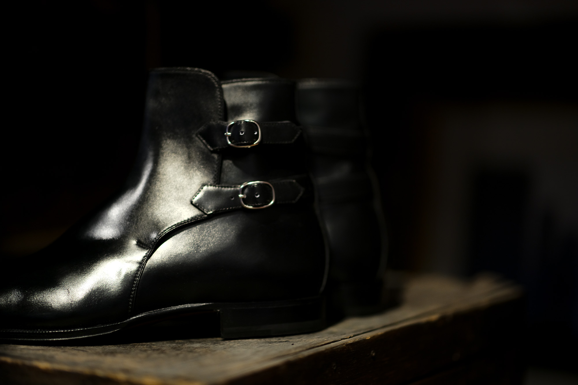 ENZO BONAFE(エンツォボナフェ) ART.3995 Double strap boot Du Puy Vitello デュプイ社ボックスカーフ ダブルストラップブーツ NERO (ブラック) made in italy (イタリア製) 2021 愛知 名古屋 Alto e Diritto アルトエデリット 2021年5月09日