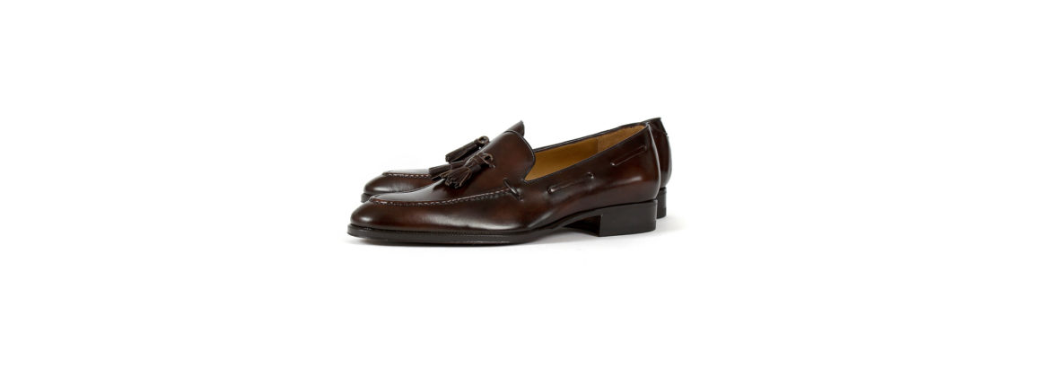 ENZO BONAFE(エンツォボナフェ) ART. EB-07 Tassel Loafer タッセルローファー MUSEUM CALF(ミュージアムカーフ) ドレスシューズ ローファー DARK BROWN (ダークブラウン) made in italy (イタリア製) 2021 秋冬 【ご予約受付中】のイメージ