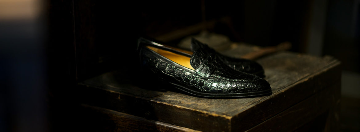 ENZO BONAFE (エンツォボナフェ) ART. EB-08 Crocodile Coin Loafer (クロコダイル コイン ローファー) Mat Crocodile Leather マット クロコダイル レザー ドレスシューズ ローファー NERO (ブラック) made in italy (イタリア製) 2020 春夏新作 愛知 名古屋 enzobonafe エンツォボナフェ eb08