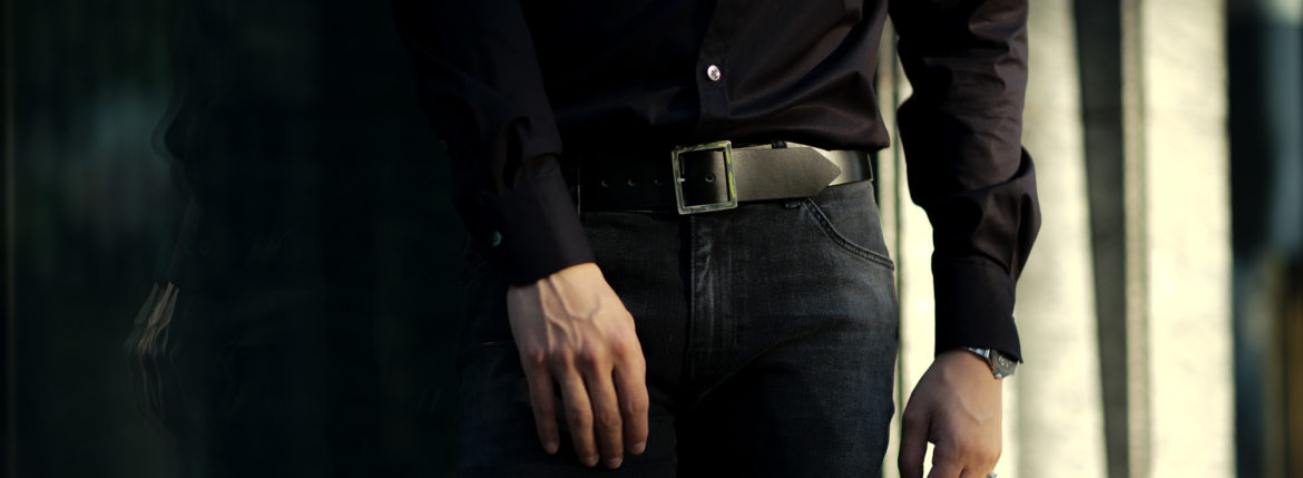 FIXER(フィクサー) FBL-01 CLASSIC LEATHER BELT クラシック レザーベルト BLACK(ブラック) 【ご予約受付中】【2021.5.22(Sat)～2021.6.06(Sun)】のイメージ