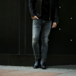 ISAMU KATAYAMA BACKLASH (イサムカタヤマ バックラッシュ) Stretch Skinny Crash Denim Pants ストレッチ スキニー クラッシュ デニムパンツ BLACK CRASH (ブラッククラッシュ) MADE IN JAPAN (日本製) 2021 【Alto e Diritto別注】【Special Model】【ご予約受付中】のイメージ