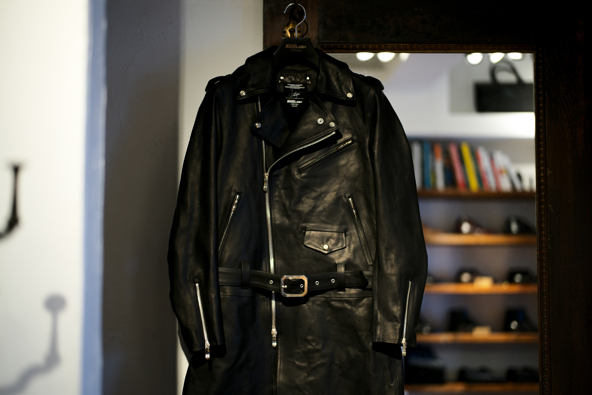 ISAMU KATAYAMA BACKLASH The Line (イサムカタヤマ バックラッシュ ザ・ライン) GUIDI CALF DOUBLE RIDERS COAT No.T-234AL (グイディ カーフ ダブルライダースコート) 925 STERLING SILVER (925 スターリングシルバー) レザー ダブルライダース コート BLACK (ブラック) MADE IN JAPAN (日本製) 2021 愛知 名古屋 Alto e Diritto altoediritto アルトエデリット レザーコート