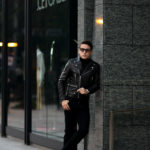 SAINT LAURENT (サンローラン) L01 MOTORCYCLE JACKET (モーターサイクルジャケット) ラムレザー ダブル ライダース ジャケット BLACK(ブラック) Made in italy (イタリア製)のイメージ