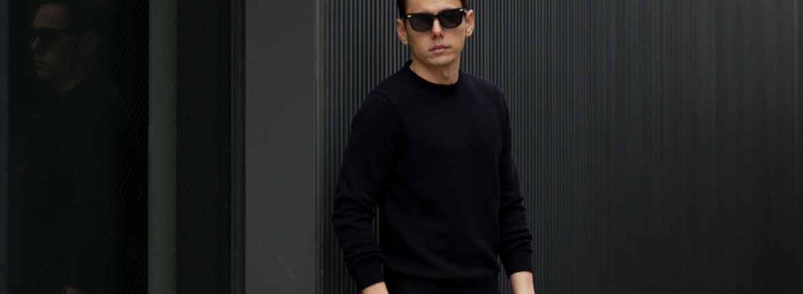 ZANONE(ザノーネ) Crew Neck Sweater (クルーネック セーター) リネンコットン ミドルゲージ サマー ニット セーター NAVY (ネイビー・Z1222) MADE IN ITALY(イタリア製) 2021 春夏新作 愛知 名古屋 Alto e Diritto altoediritto アルトエデリット