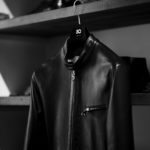 CINQUANTA(チンクアンタ) H502 STAND COLLAR RIDERS (スタンド カラー ジャケット) NAPPA LEATHER ナッパレザー シングルライダース ジャケット NAVY SILVER (ネイビーシルバー)  Made in italy (イタリア製) 2022 春夏 【ご予約受付中】のイメージ