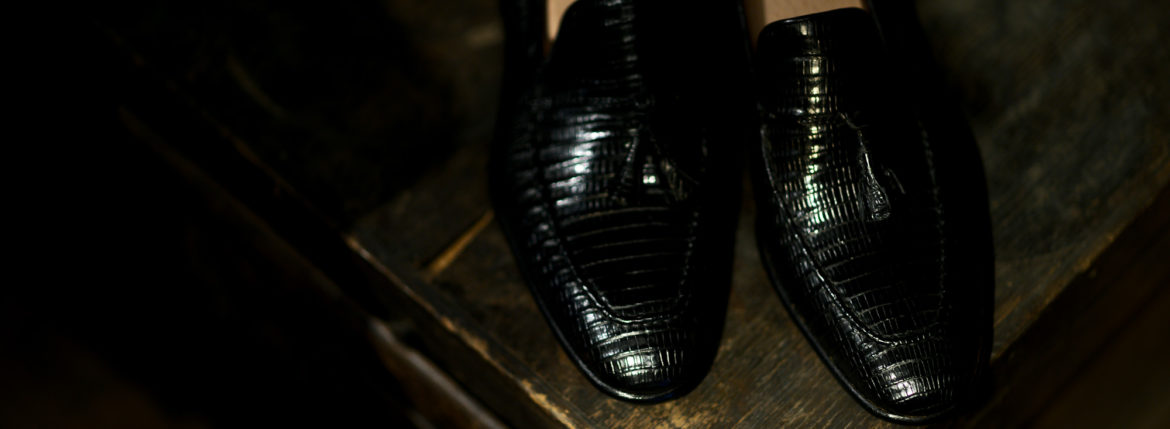 ENZO BONAFE "ART.EB-41" Tassel Loafer TEJUS NERO 2021 エンツォボナフェ タッセルローファー テジュー リザード ブラック ドレスシューズ 愛知 名古屋 Alto e Diritto altoediritto アルトエデリット ローファー