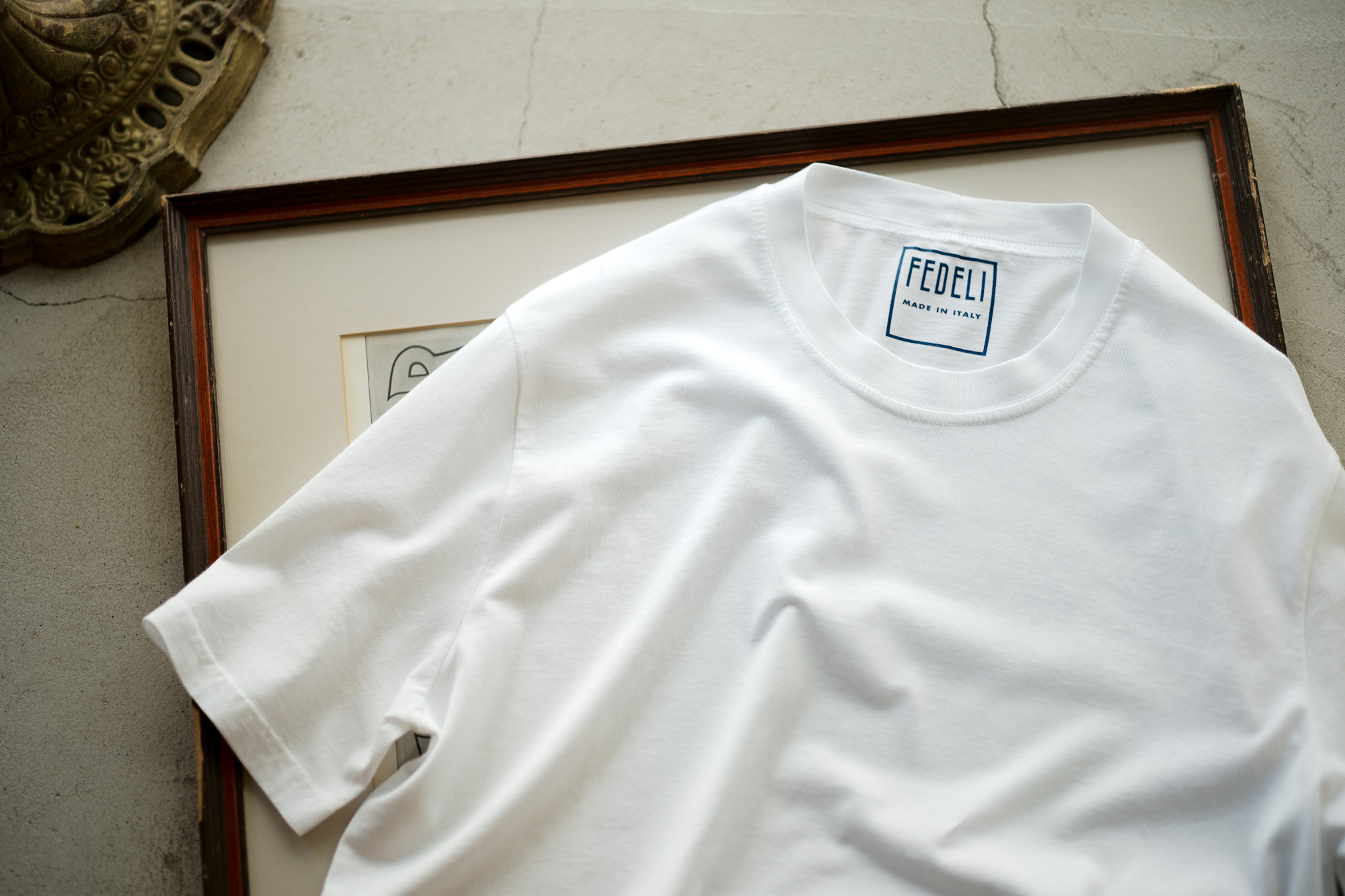 FEDELI(フェデリ) Crew Neck T-shirt (クルーネック Tシャツ) ギザコットン Tシャツ WHITE (ホワイト・41) made in italy (イタリア製) 2022 春夏 【Special Color】【ご予約開始】愛知 名古屋 Alto e Diritto altoediritto アルトエデリット 白Tシャツ