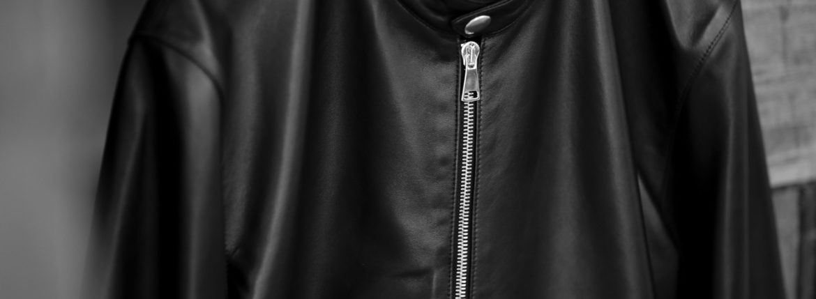 HEDIN (エディン) KIMON Single Leather Jacket (シングル レザー ジャケット) Lamb Leather ラムレザー シングル ライダース ジャケット NERO (ブラック) Made in italy (イタリア製) 2021秋冬 【Alto e Diritto 別注】 【Speical Model】のイメージ
