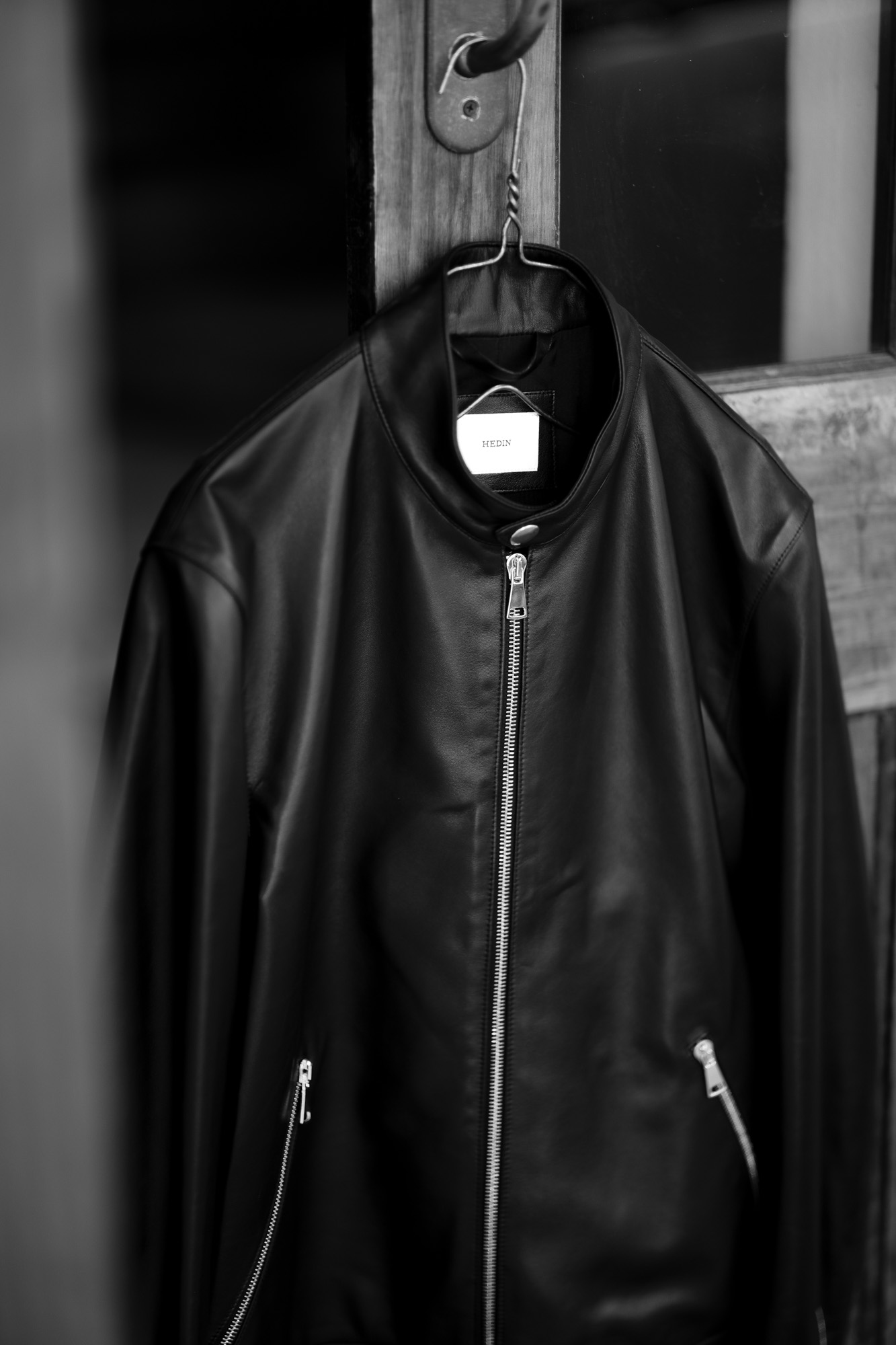 HEDIN (エディン) KIMON Single Leather Jacket (シングル レザー ジャケット) Lamb Leather ラムレザー シングル ライダース ジャケット NERO (ブラック) Made in italy (イタリア製) 2021秋冬 【Alto e Diritto 別注】 【Speical Model】愛知 名古屋 Alto e Diritto altoediritto アルトエデリット レザージャケット ライダースジャケット