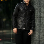 ISAMU KATAYAMA BACKLASH The Line (イサムカタヤマ バックラッシュ ザ・ライン) GUIDI CALF M-65 No.T-233 (グイディ カーフ M-65) 925 STERLING SILVER (925 スターリングシルバー) レザー ミリタリー ジャケット BLACK (ブラック) MADE IN JAPAN (日本製) 2021 【Alto e Diritto 限定,別注】【Special Model】【ご予約受付中】のイメージ