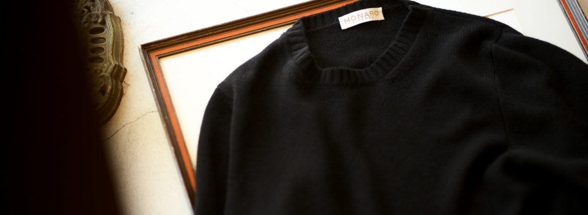 MONARO FIRENZE “Loropiana Baby Cashmere” Crew Neck Sweater BLACK 2021AW 【Special Model】のイメージ