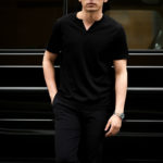 nomiamo (ノミアモ) SUPIMA 80/1 Key Neck T-shirt スーピマコットン キーネック Tシャツ BLACK (ブラック) 2021 春夏 【Alto e Diritto別注】【Special限定モデル】のイメージ