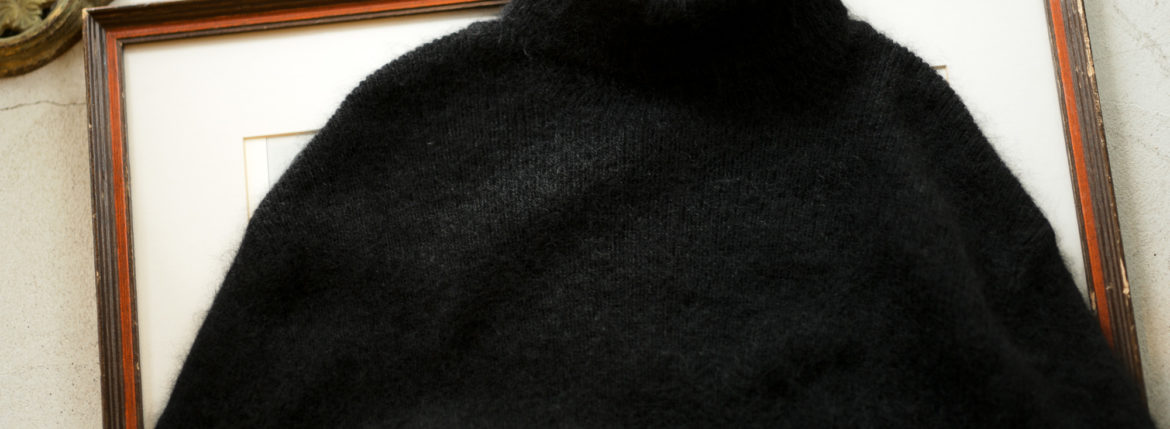 RIVORA GENTLE Knit Crew Neck Cashmere Mohair Silk BLACK・010 【Alto e Diritto 別注】【Special Model】愛知 名古屋 altoediritto アルトエデリット RIVORA (リヴォラ) GENTLE Knit Crew Neck (ジェントル ニット クルーネック) Cashmere Mohair Silk カシミア モヘア シルク ニット クルーネックセーター BLACK (ブラック・010) MADE IN JAPAN (日本製)