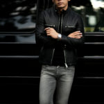 cuervo bopoha (クエルボ ヴァローナ) Satisfaction Leather Collection (サティスファクション レザー コレクション) MATT (マット) LAMB LEATHER (ラムレザー) シングル ライダース ジャケット BLACK (ブラック) MADE IN JAPAN (日本製) 2022 【Special Model】【ご予約受付中】のイメージ