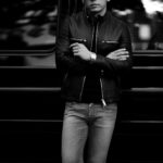 cuervo bopoha (クエルボ ヴァローナ) Satisfaction Leather Collection (サティスファクション レザー コレクション) MATT (マット) LAMB LEATHER (ラムレザー) シングル ライダース ジャケット BLACK (ブラック) MADE IN JAPAN (日本製) 2022 【Special Model】のイメージ