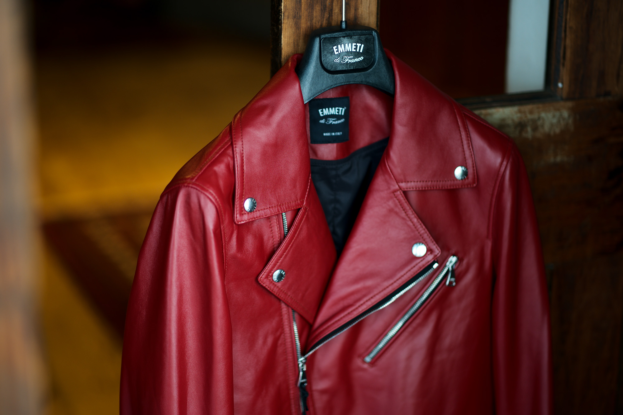 EMMETI (エンメティ) TORINO (トリノ) Lambskin (ラムレザー) ダブルライダース ROSSO (レッド) Made in italy (イタリア製) 2021秋冬 【Special Model】愛知　名古屋 Alto e Diritto altoediritto アルトエデリット