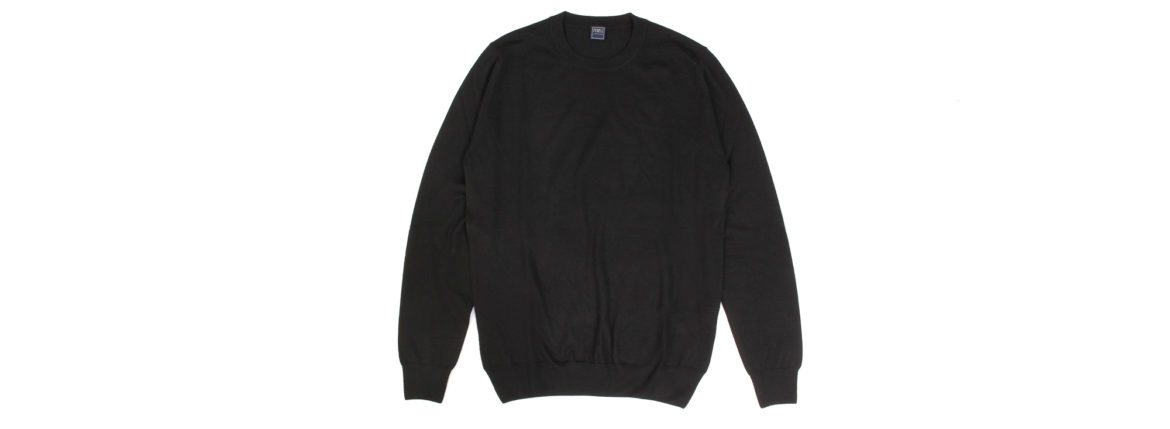 FEDELI (フェデリ) Silk Cashmere Crew Neck Sweater シルクカシミア クルーネック セーター BLACK (ブラック・9)made in italy (イタリア製) 2021 秋冬新作 【入荷しました】【フリー分発売開始】愛知 名古屋 Alto e Diritto altoediritto アルトエデリット シルカシニット