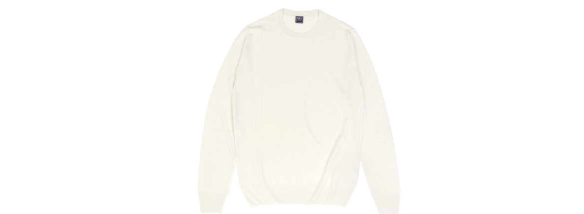 FEDELI (フェデリ) Silk Cashmere Crew Neck Sweater シルクカシミア クルーネック セーター WHITE (ホワイト・22) made in italy (イタリア製) 2021 秋冬新作 【入荷しました】【フリー分発売開始】愛知 名古屋 Alto e Diritto altoediritto アルトエデリット シルカシニット