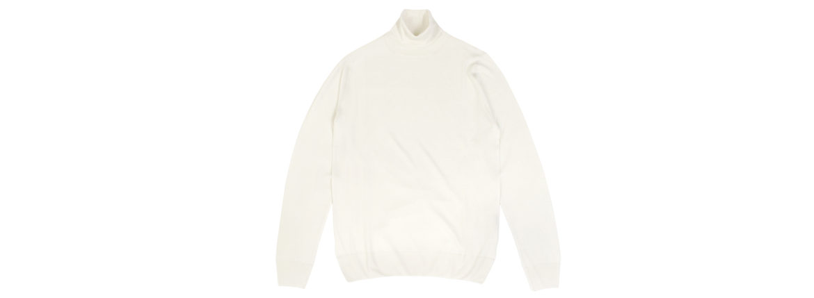 FEDELI (フェデリ) Silk Cashmere Turtle Neck Sweater シルクカシミア タートルネック セーター WHITE (ホワイト・22) made in italy (イタリア製) 2021 秋冬新作 愛知 名古屋 Alto e Diritto altoediritto アルトエデリット シルカシニット