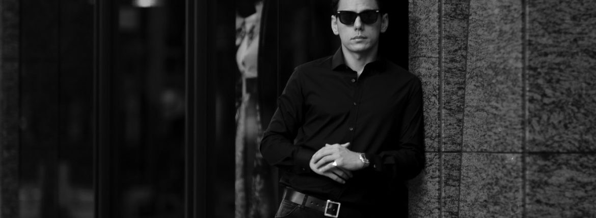 FIXER (フィクサー) FST-01(エフエスティー01) Broad Dress Shirts ストレッチコットン ブロード シャツ BLACK (ブラック) 【ご予約開始します】【2021.7.24(Sat)～2021.8.08(Sun)】愛知 名古屋 Alto e Diritto altoediritto アルトエデリット 黒シャツ ブラックシャツ