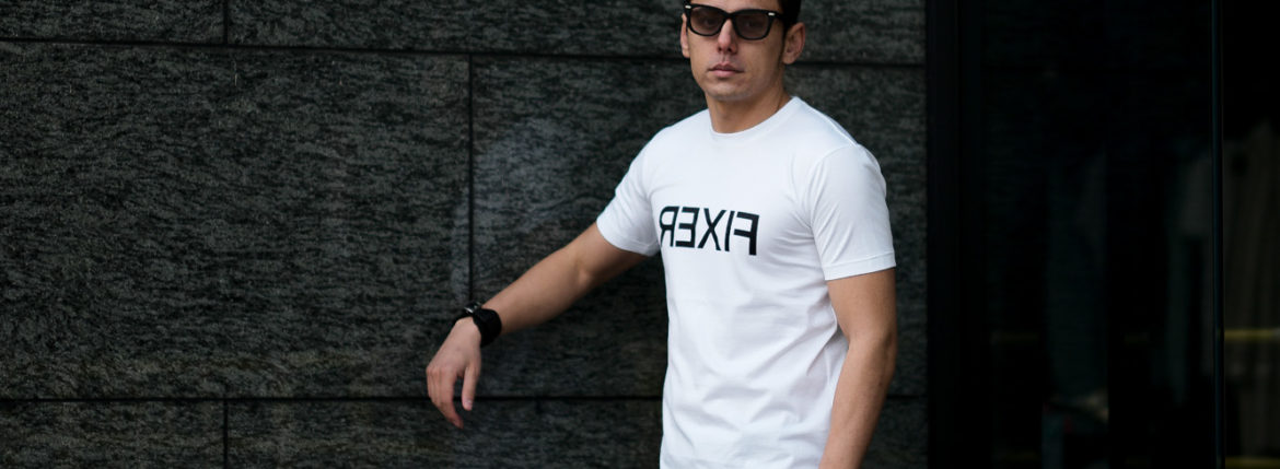 FIXER (フィクサー) FTS-03 Reverse Print Crew Neck T-shirt リバースプリント Tシャツ WHITE (ホワイト) 【ご予約開始】【2021.7.19(Mon)～2021.8.08(Sun)】 愛知 名古屋 Alto e Diritto altoediritto アルトエデリット Tシャツ