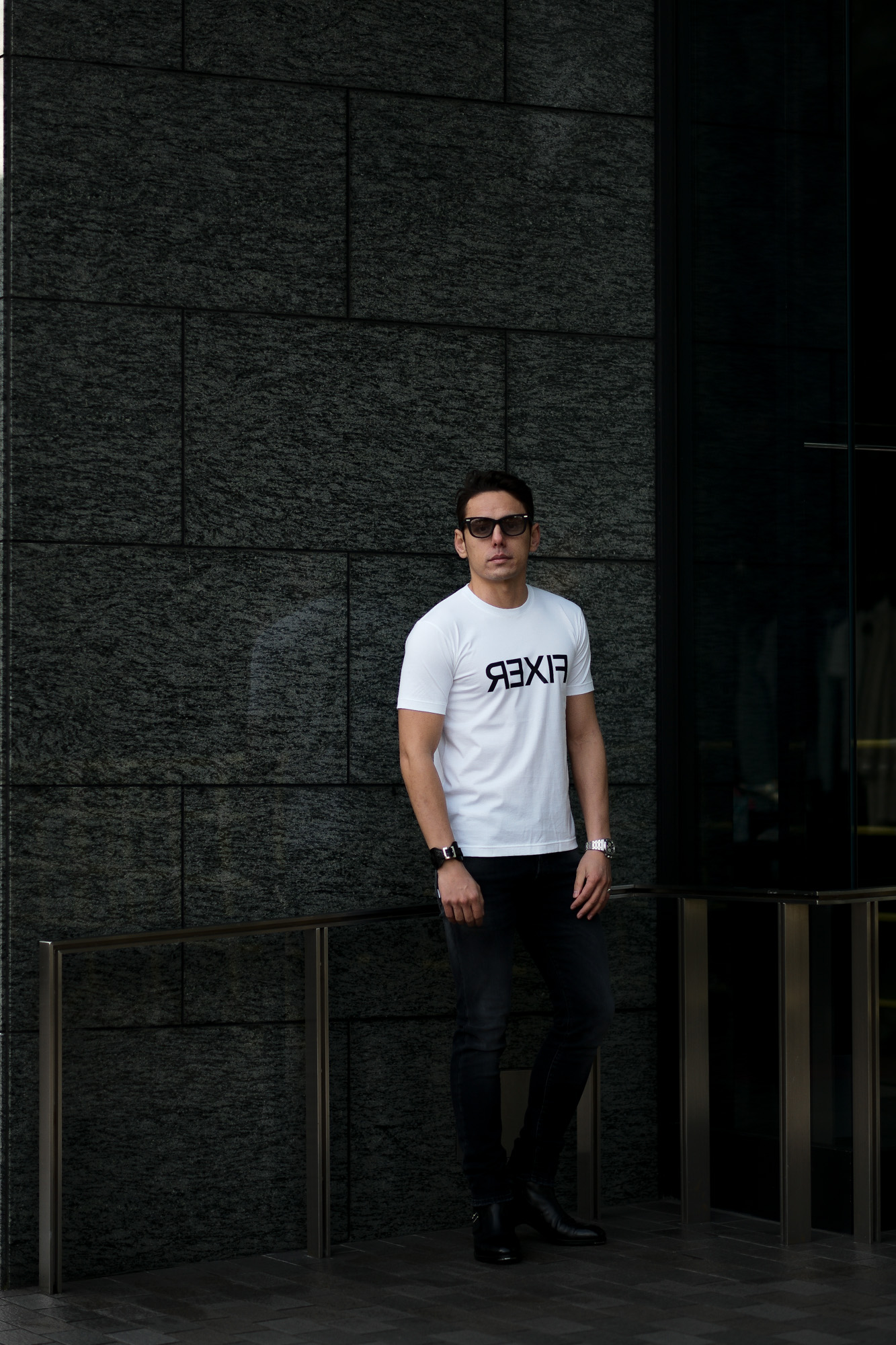 FIXER (フィクサー) FTS-03 Reverse Print Crew Neck T-shirt リバースプリント Tシャツ WHITE (ホワイト) 【ご予約開始】【2021.7.19(Mon)～2021.8.08(Sun)】 愛知 名古屋 Alto e Diritto altoediritto アルトエデリット Tシャツ